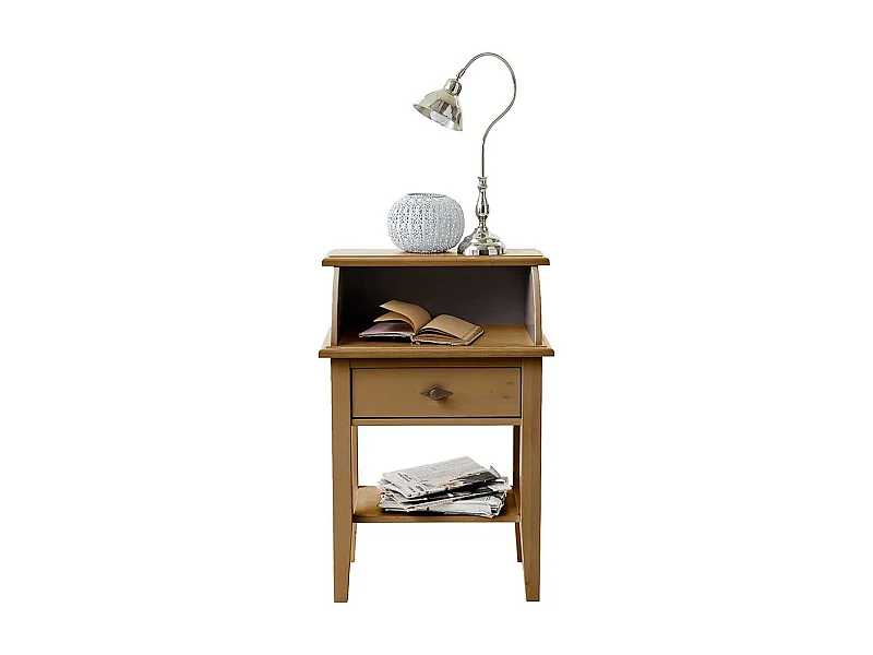 Kiefer Telefontisch im Landhausstil teilmassiv