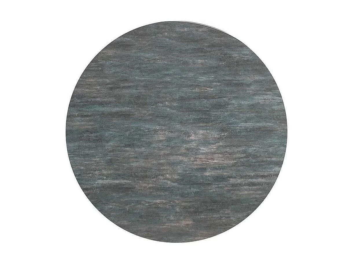 Glasbeistelltisch in Blaugrau und Dunkelgrau rund