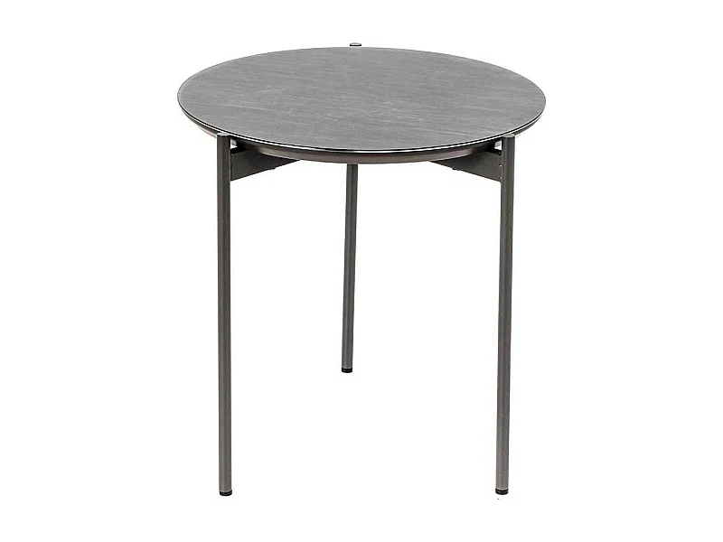 Glasbeistelltisch in Blaugrau und Dunkelgrau rund