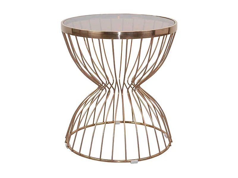 Wohnzimmertisch aus Sicherheitsglas und Stahl Retrostil