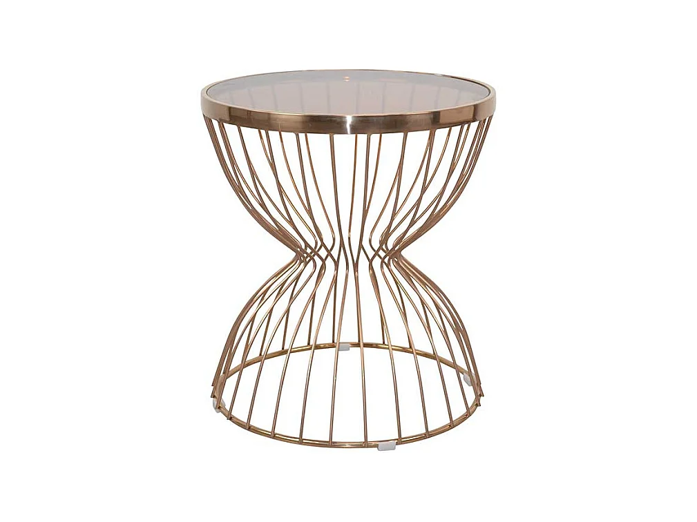 Wohnzimmertisch aus Sicherheitsglas und Stahl Retrostil