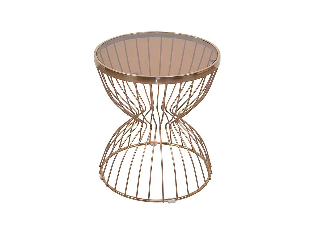 Wohnzimmertisch aus Sicherheitsglas und Stahl Retrostil