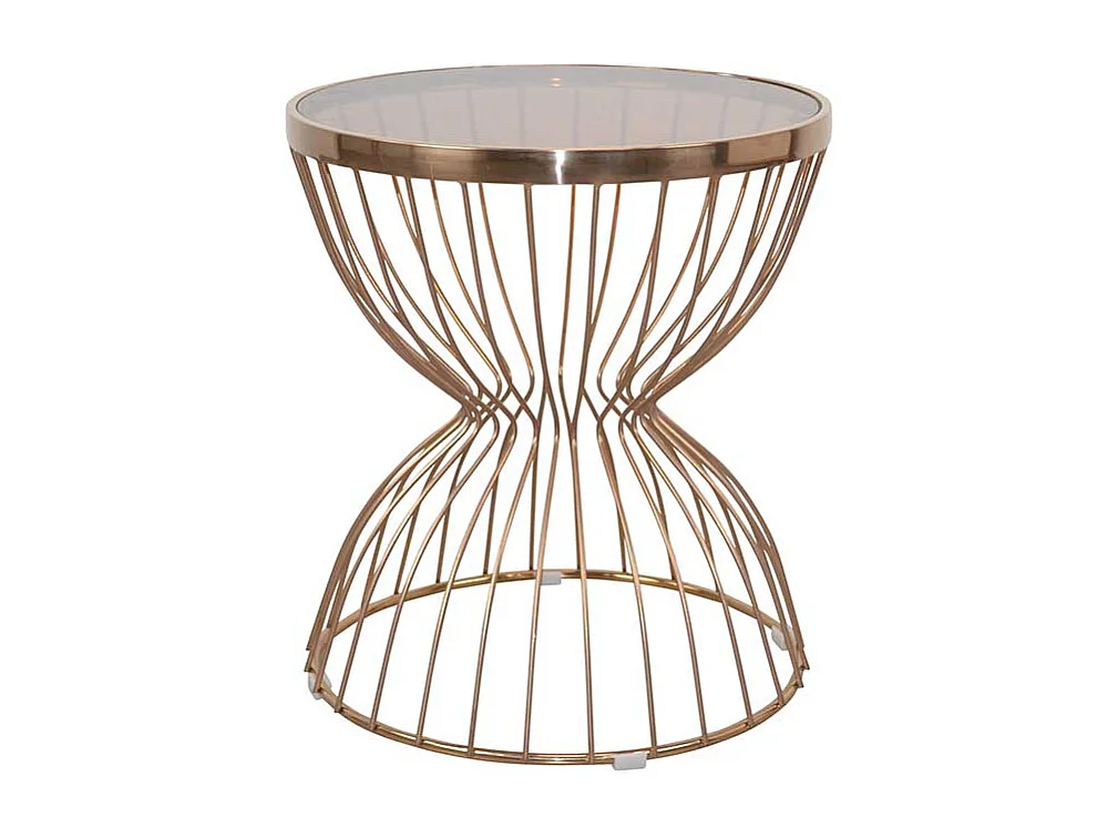 Wohnzimmertisch aus Sicherheitsglas und Stahl Retrostil