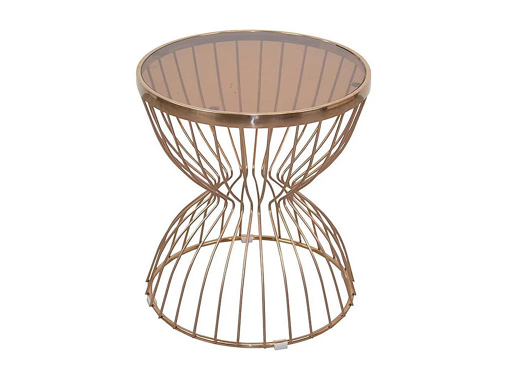 Wohnzimmertisch aus Sicherheitsglas und Stahl Retrostil