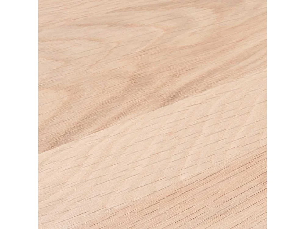 Runder Beitisch aus Eiche Massivholz Metallgestell in Schwarz