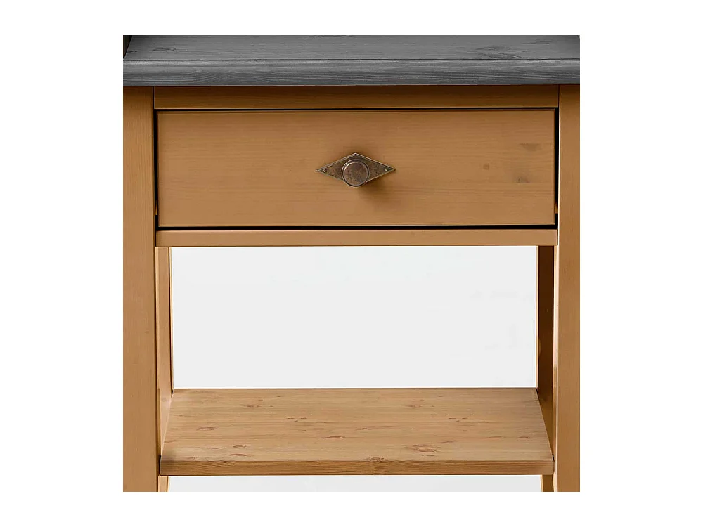 Telefontisch in Grau Kiefer teilmassiv Landhausstil