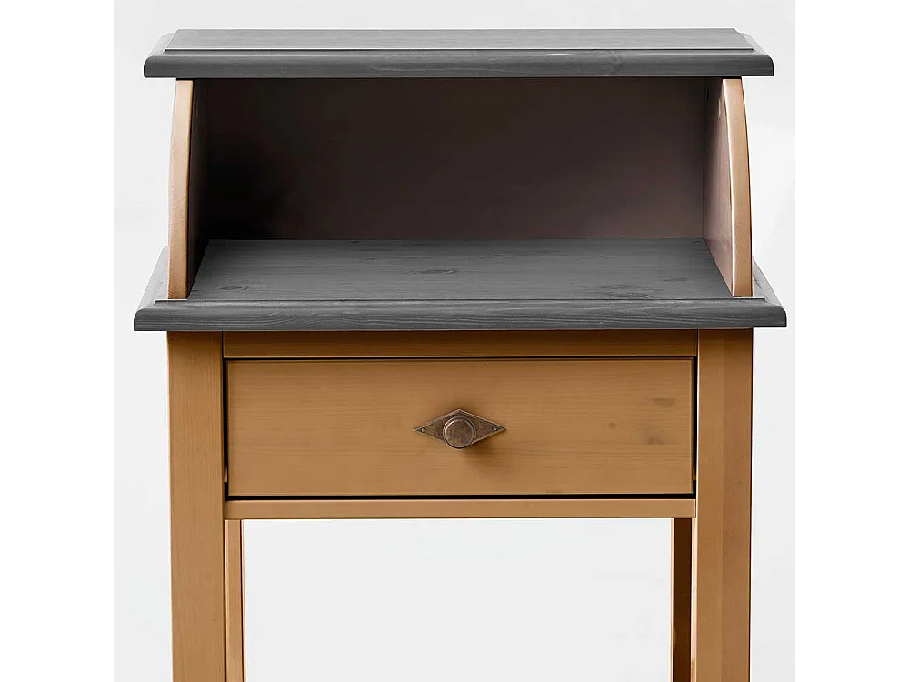 Telefontisch in Grau Kiefer teilmassiv Landhausstil