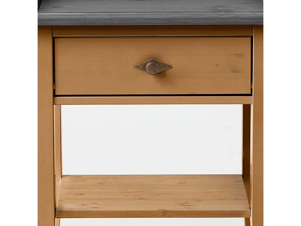 Telefontisch in Grau Kiefer teilmassiv Landhausstil