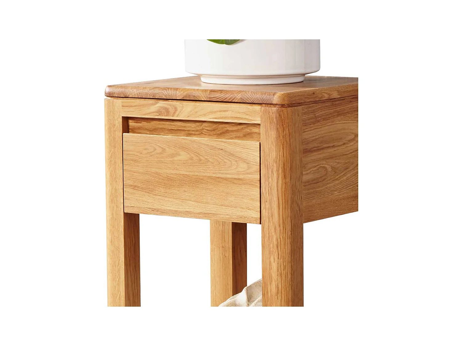 Pflanzensäule aus Wildeiche Massivholz Schublade