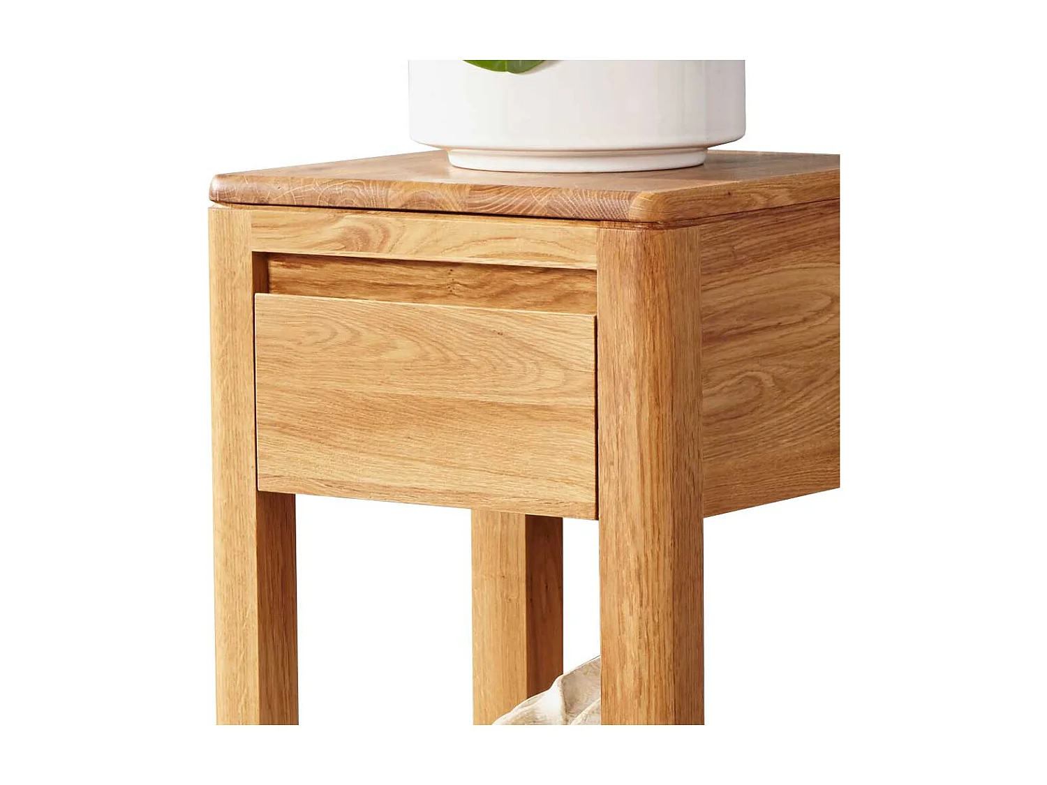 Pflanzensäule aus Wildeiche Massivholz Schublade