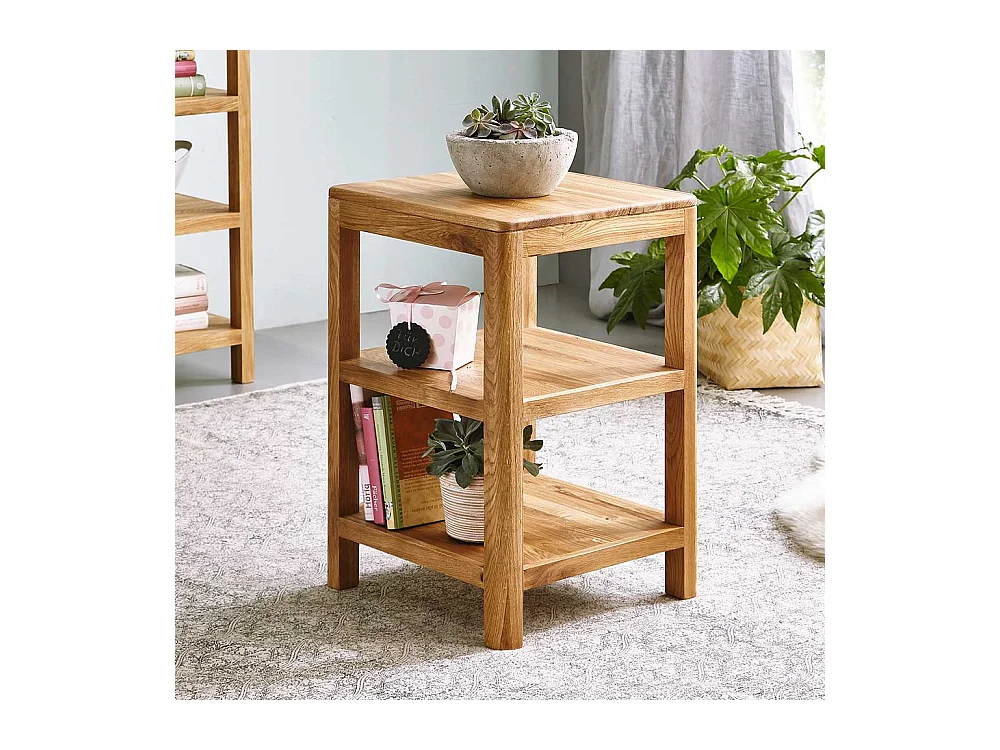 Kleines Regal aus Wildeiche Massivholz 60 cm hoch