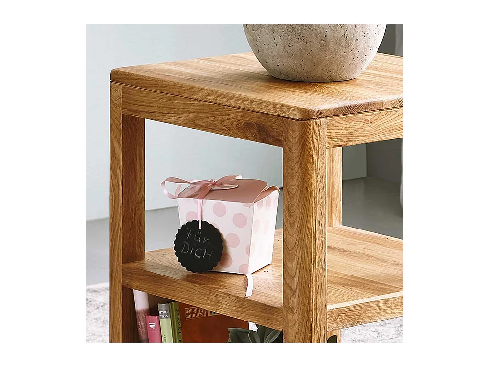 Kleines Regal aus Wildeiche Massivholz 60 cm hoch