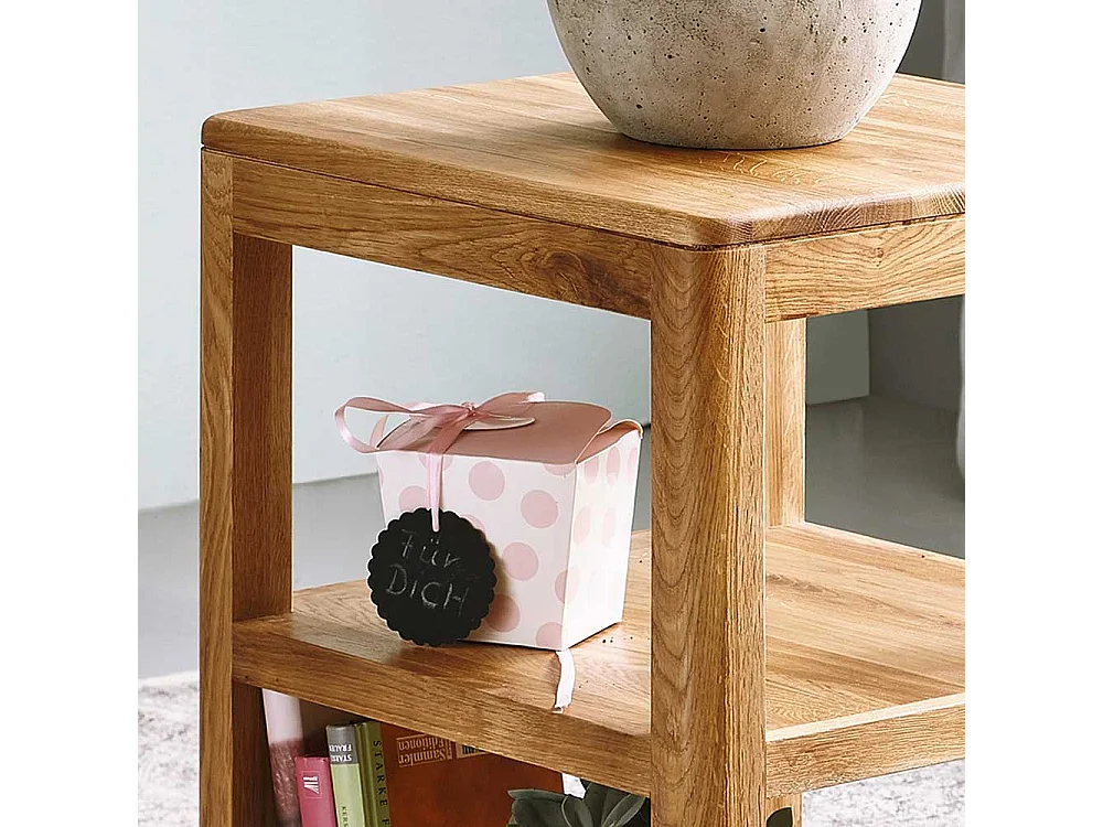 Kleines Regal aus Wildeiche Massivholz 60 cm hoch