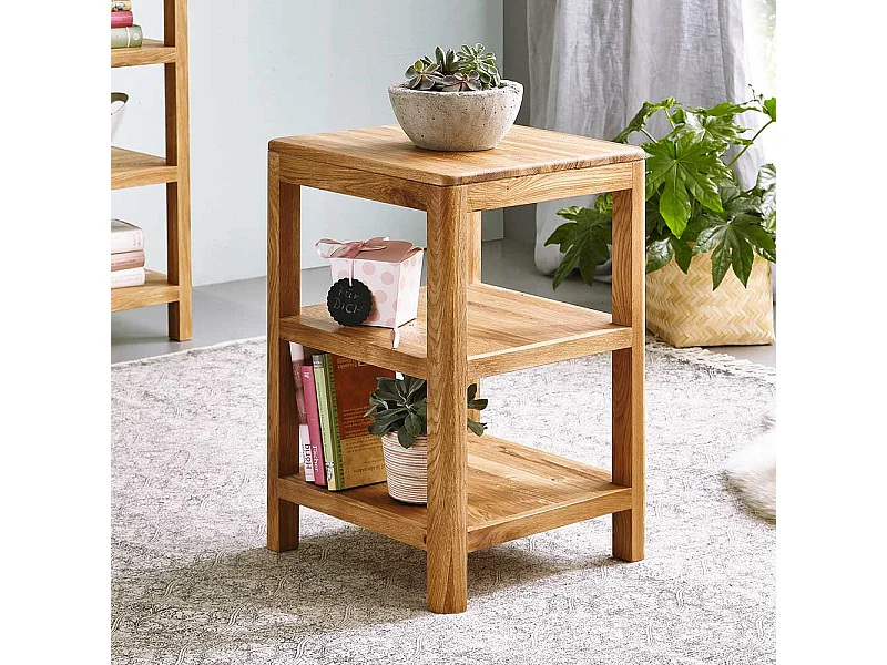 Kleines Regal aus Wildeiche Massivholz 60 cm hoch