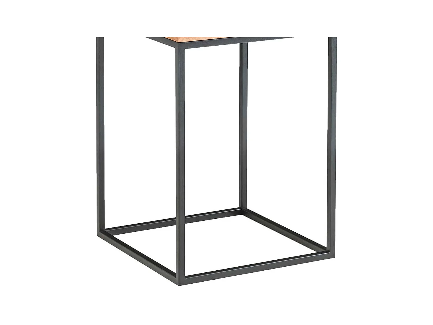 Quadratischer Sofatisch aus Kernbuche Massivholz und Metall 40 cm breit