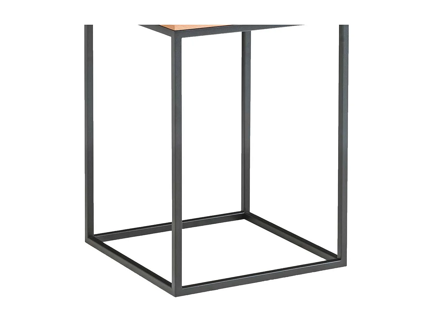 Quadratischer Sofatisch aus Kernbuche Massivholz und Metall 40 cm breit