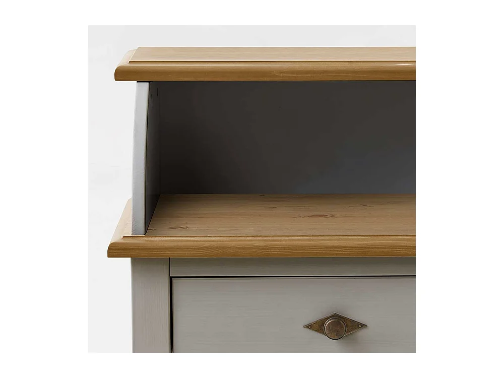 Telefontisch in Grau Kiefer teilmassiv