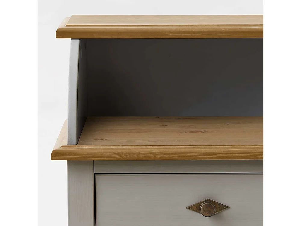 Telefontisch in Grau Kiefer teilmassiv