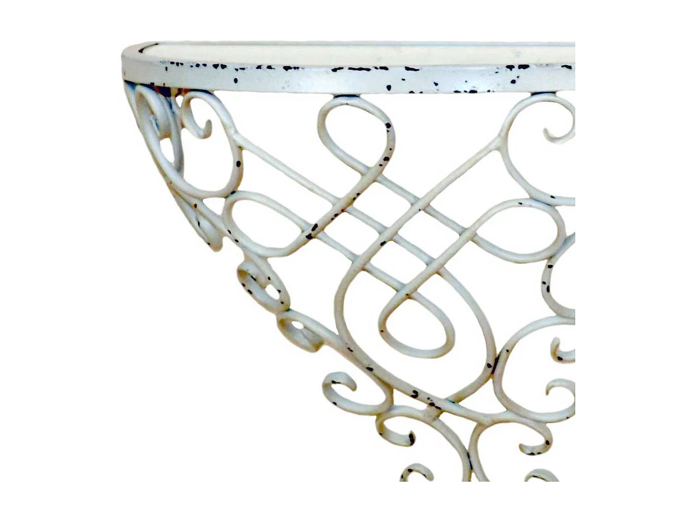 Wandkonsole in Weiß Metall Glasplatte