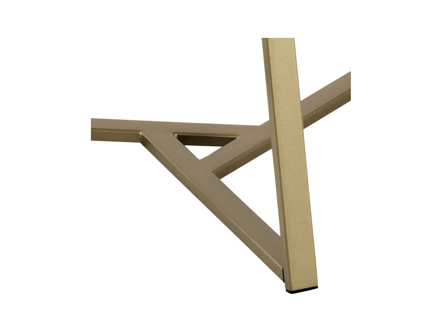 Glas Tisch mit Metall Bügelgestell Goldfarben