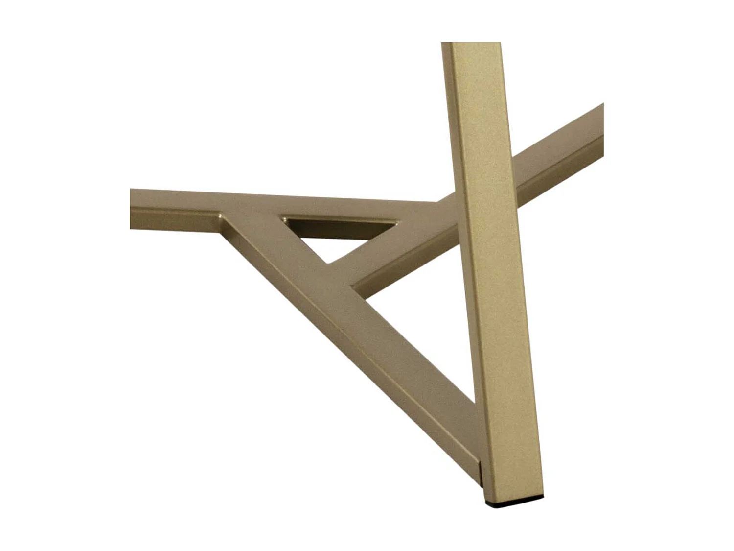 Glas Tisch mit Metall Bügelgestell Goldfarben