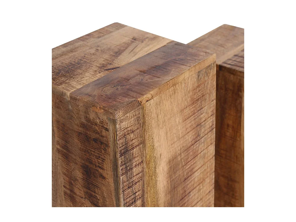 Pflanzenhocker aus Mangobaum Massivholz rustikalen Landhausstil (dreiteilig)