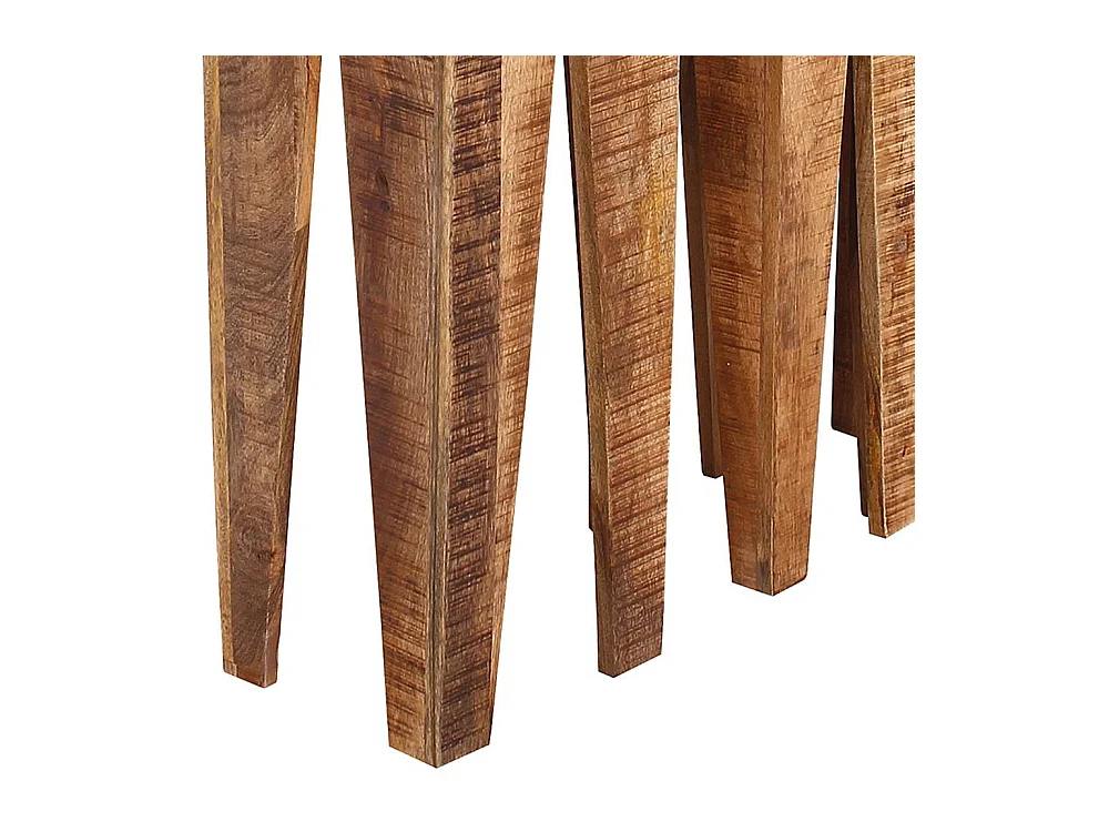 Pflanzenhocker aus Mangobaum Massivholz rustikalen Landhausstil (dreiteilig)