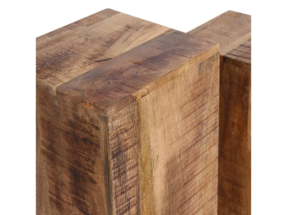 Pflanzenhocker aus Mangobaum Massivholz rustikalen Landhausstil (dreiteilig)