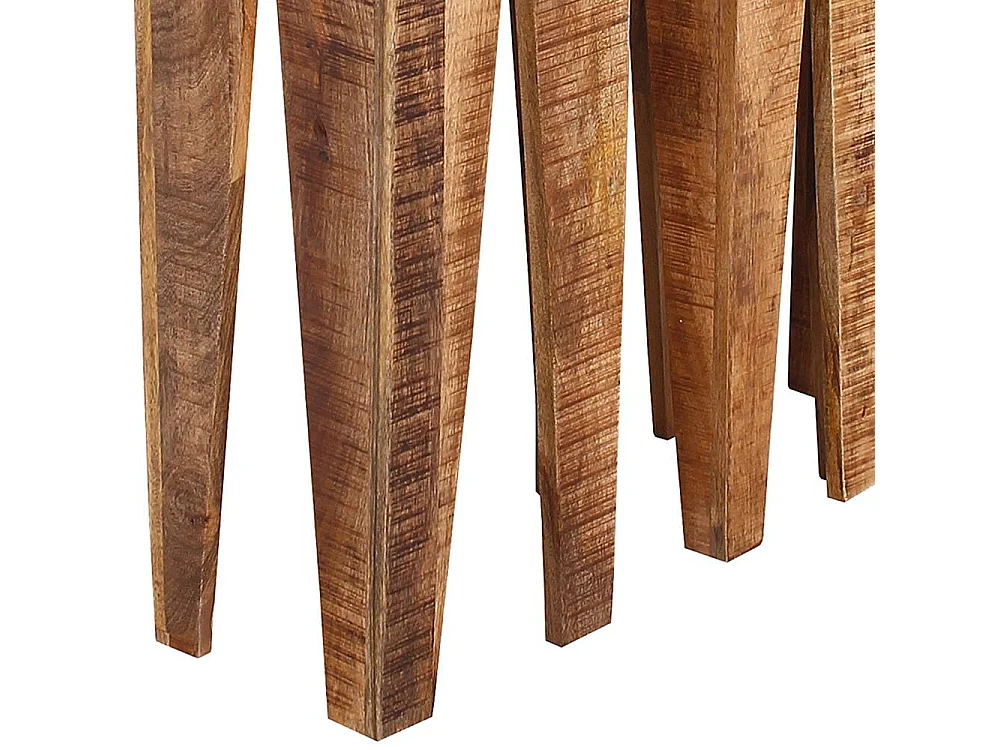 Pflanzenhocker aus Mangobaum Massivholz rustikalen Landhausstil (dreiteilig)