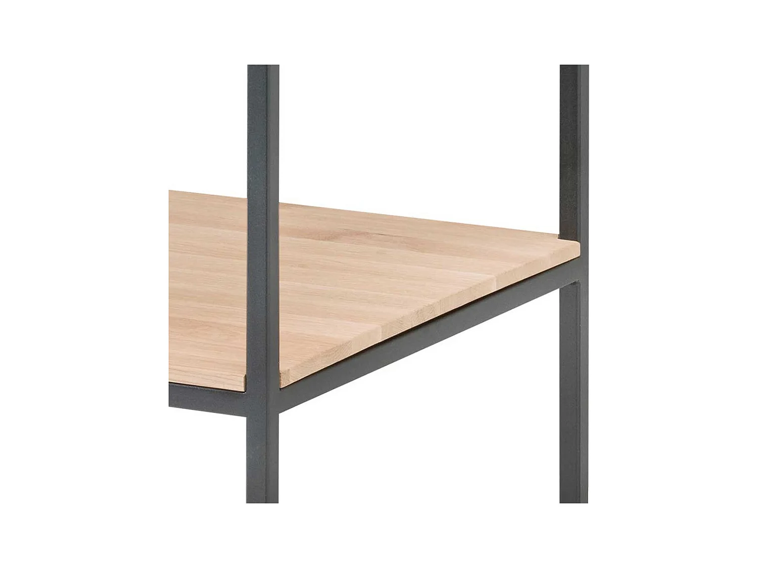 Pflanzenregal in Eiche Bianco massiv Metall in Schwarz