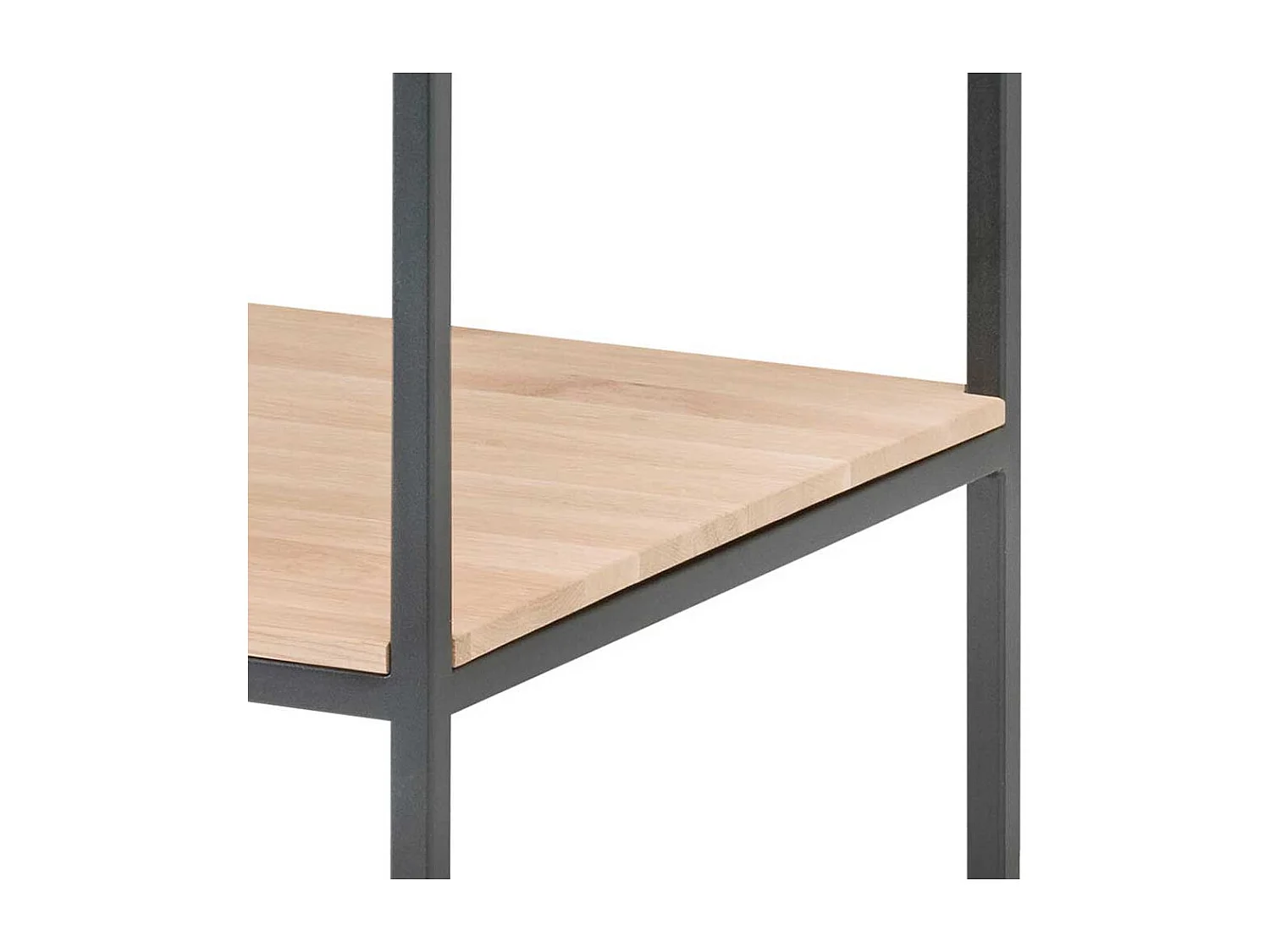 Pflanzenregal in Eiche Bianco massiv Metall in Schwarz