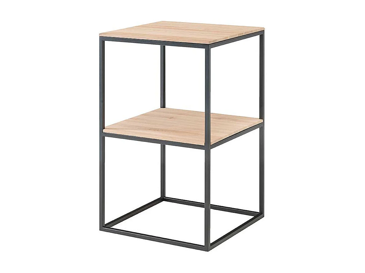 Pflanzenregal in Eiche Bianco massiv Metall in Schwarz