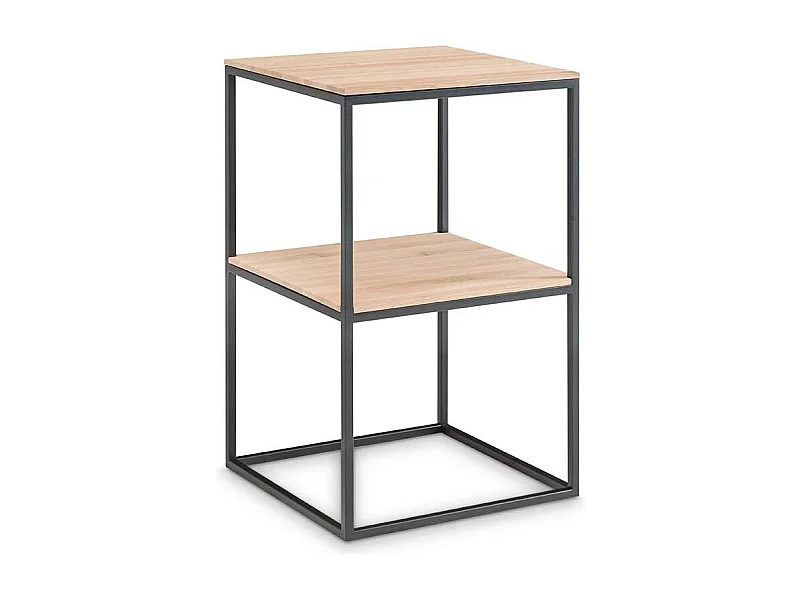 Pflanzenregal in Eiche Bianco massiv Metall in Schwarz