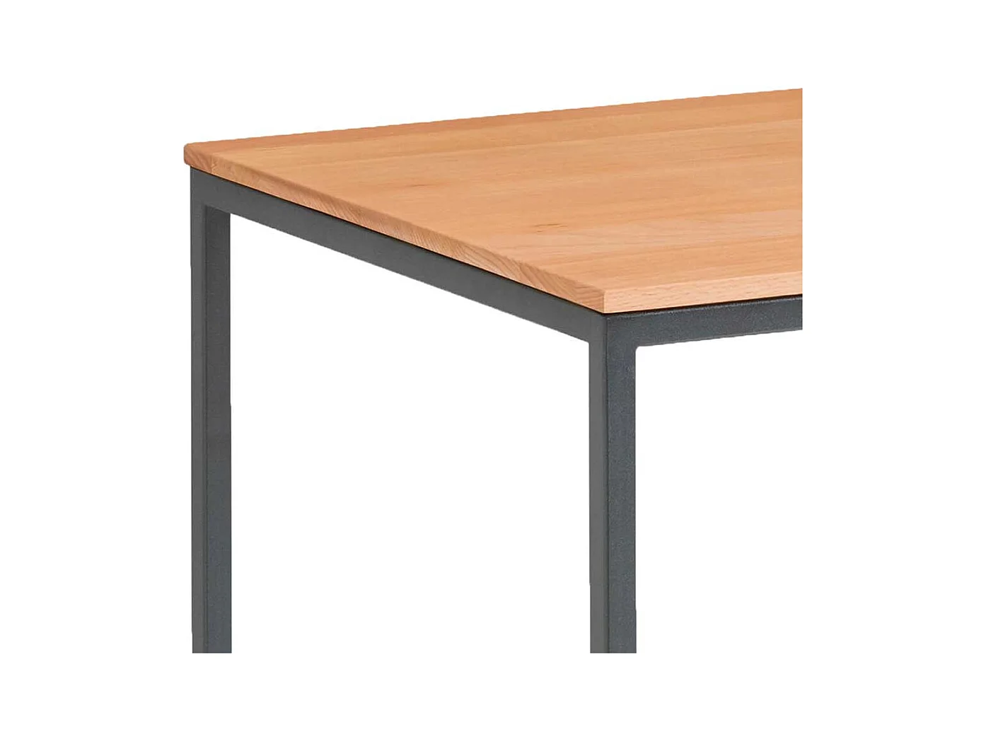 Quadratischer Sofatisch aus Kernbuche Massivholz und Metall 40 cm breit