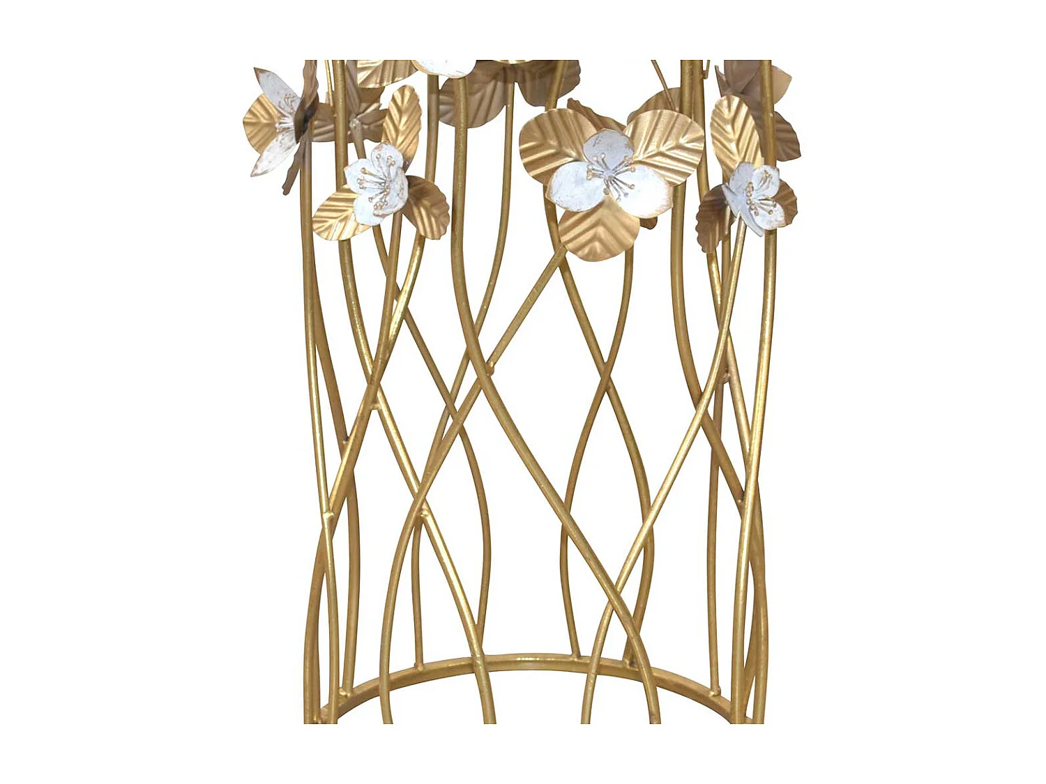Designtisch im Vintage Look Metallgestell mit Blumen