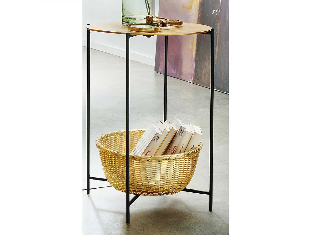 Wohnzimmer Tisch in Goldfarben und Schwarz Metall