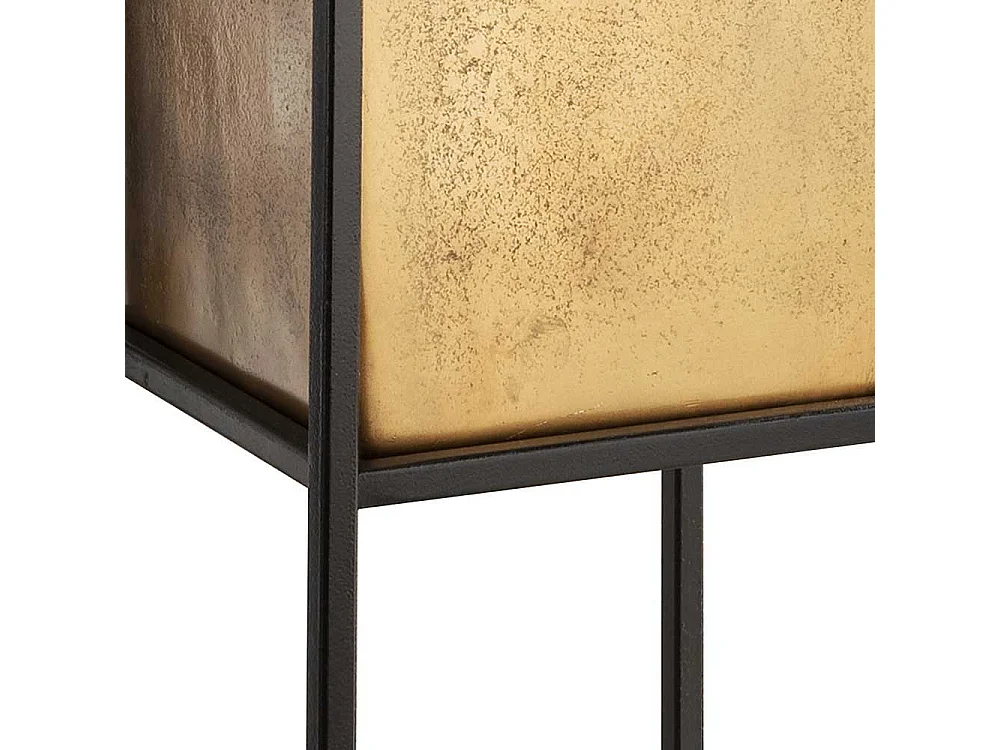 Metall Blumenständer in Schwarz Altgoldfarben