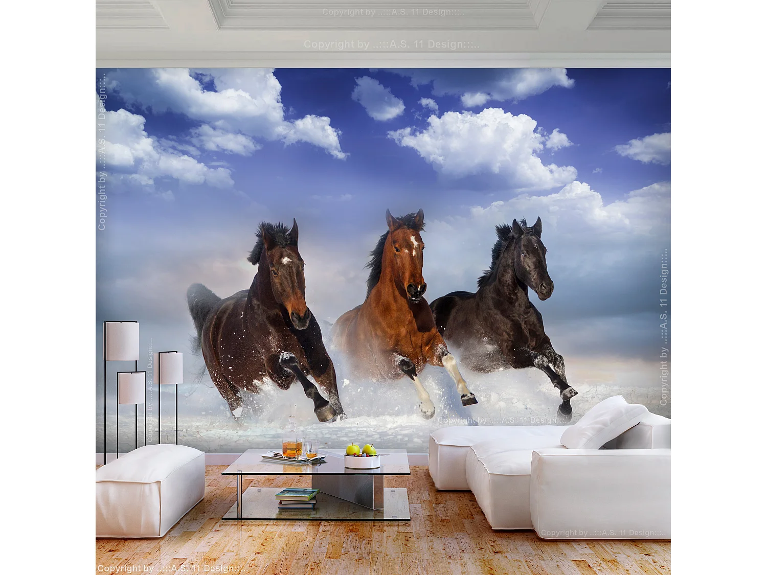 Fotomurale - Horses in the Snow - 300x210