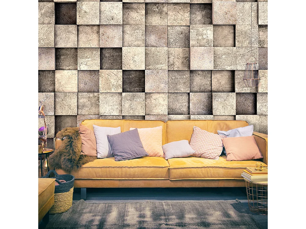 Fotomurale adesivo - Beige Squares - 196x140
