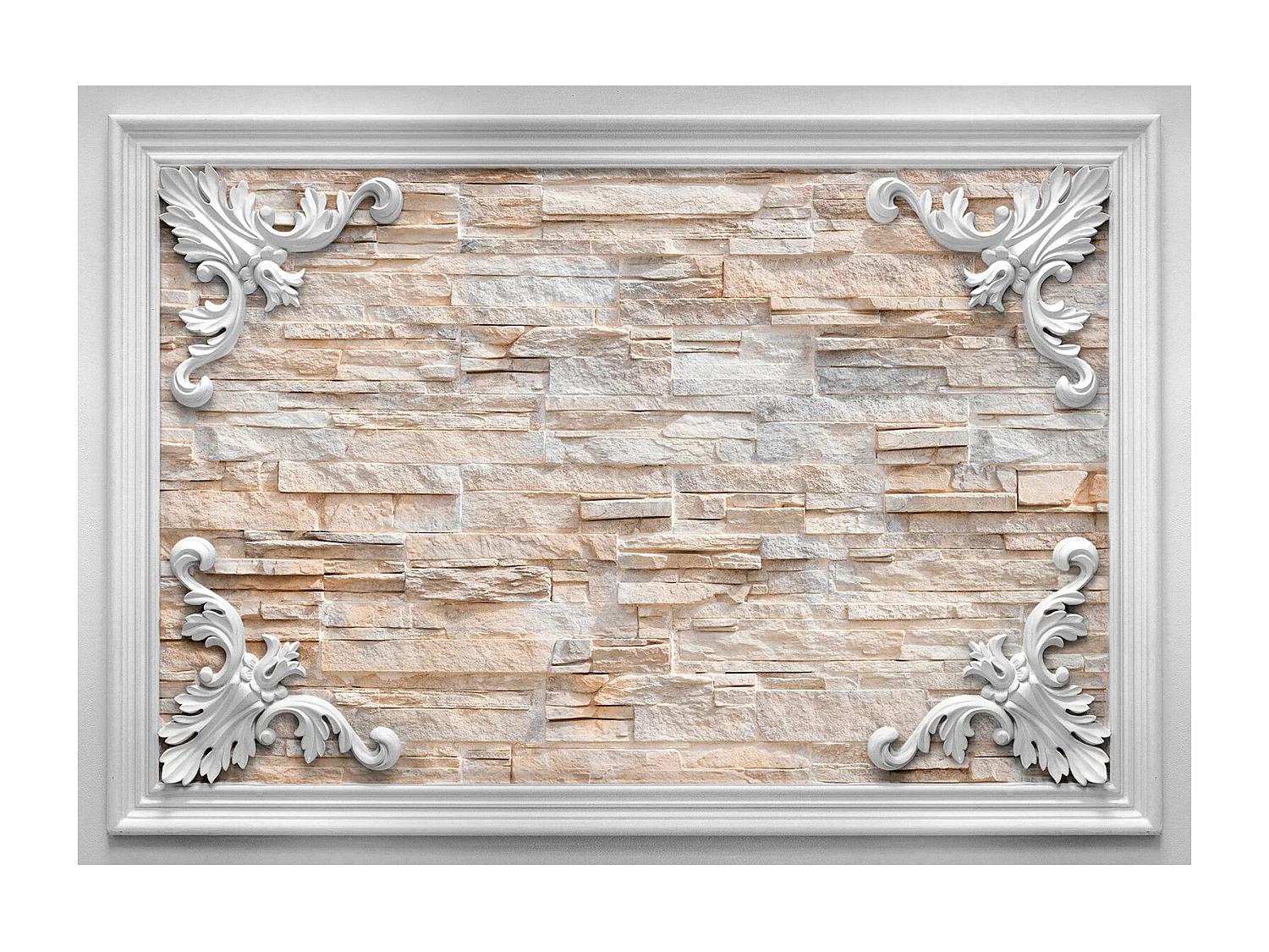 Fotomurale - Brick in the Frame (Orange) - 200x140