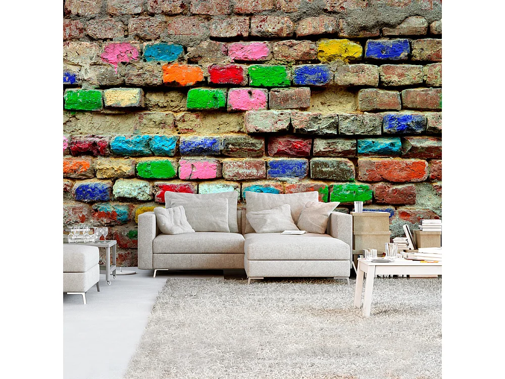 Fotomurale adesivo - Colourful Bricks - 98x70