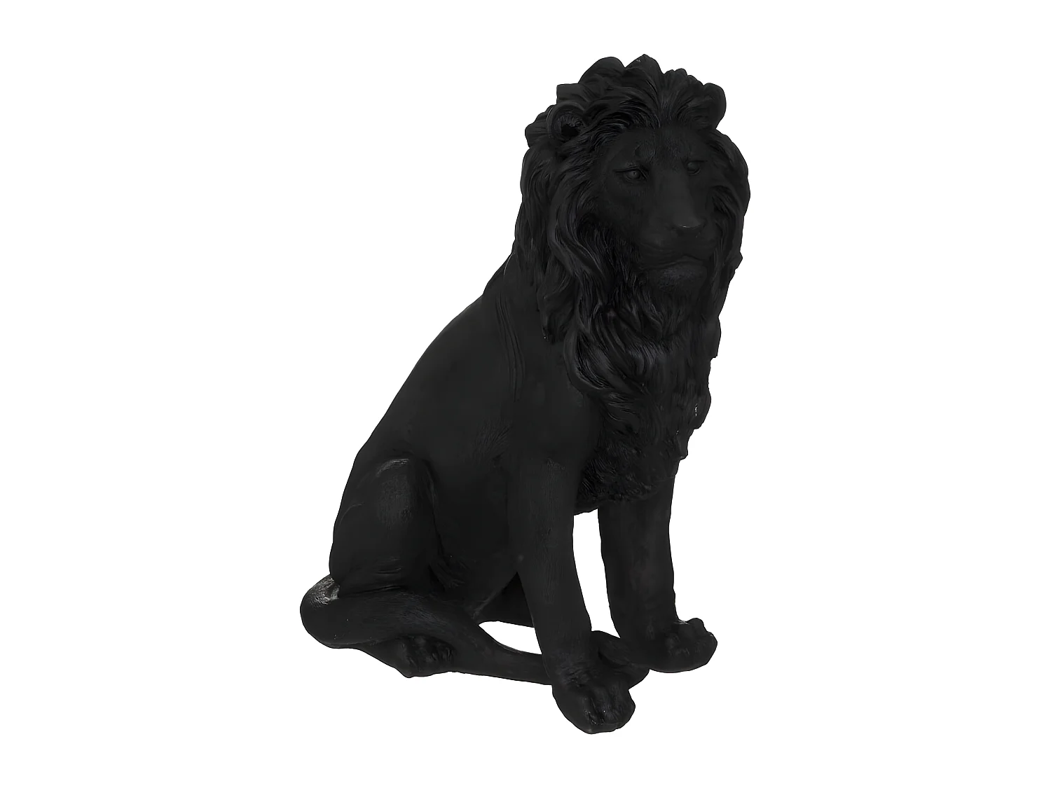 Statuette Déco "Lion en Résine" 51cm Noir