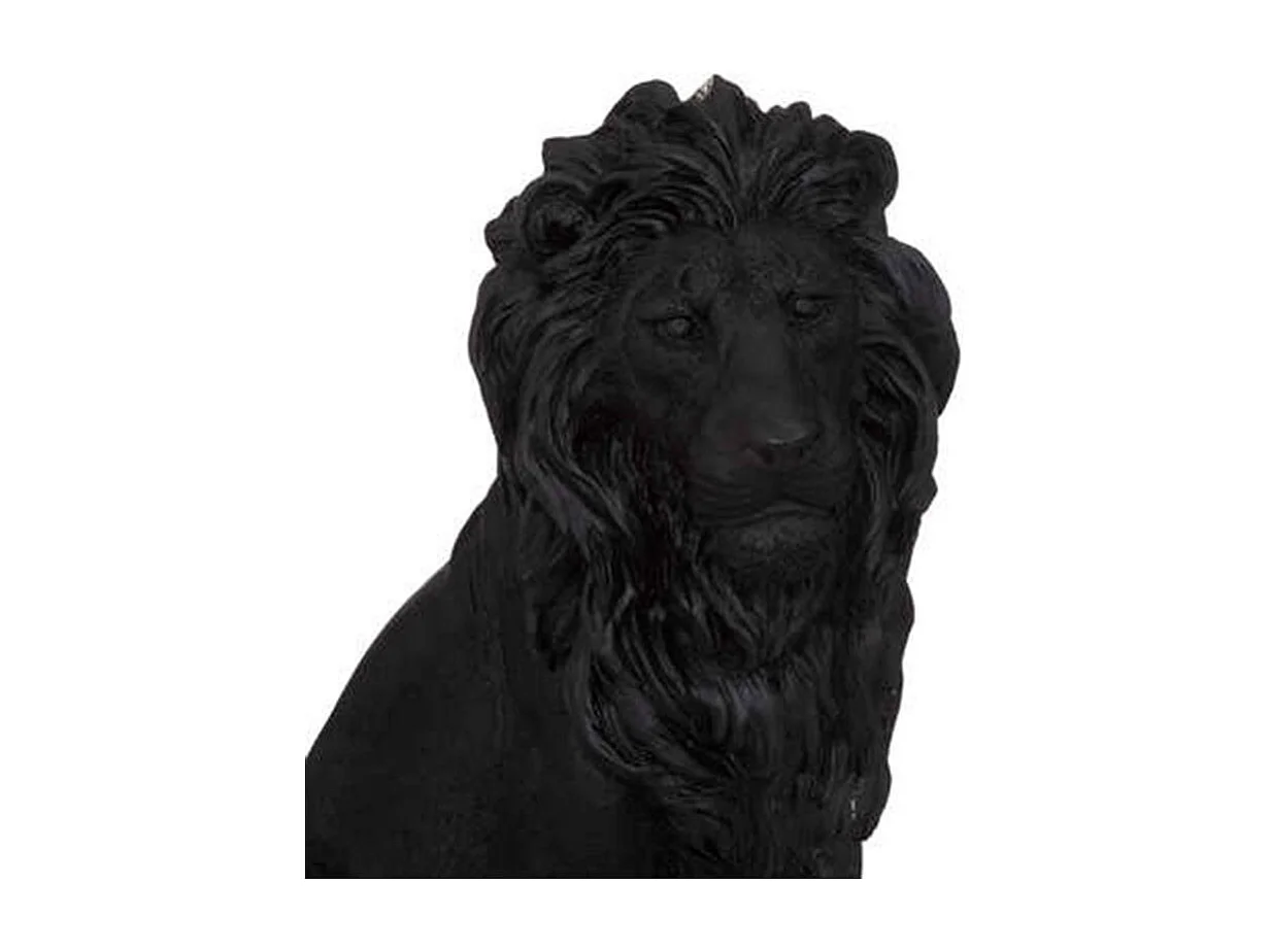 Statuette Déco "Lion en Résine" 51cm Noir