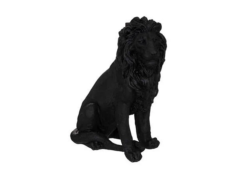 Statuette Déco "Lion en Résine" 51cm Noir