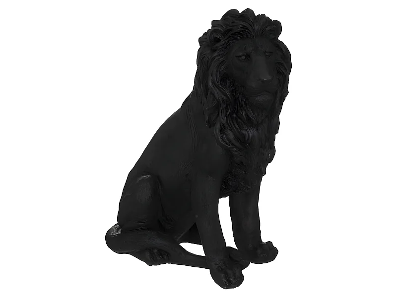 Statuette Déco "Lion en Résine" 51cm Noir
