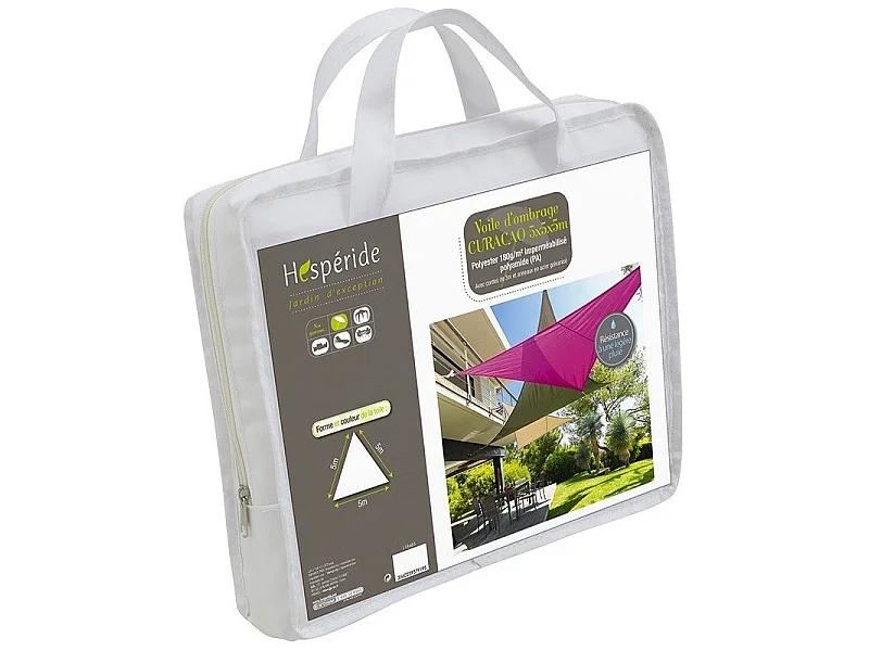 Toile solaire 5x5x5m Curacao blanc Hespéride