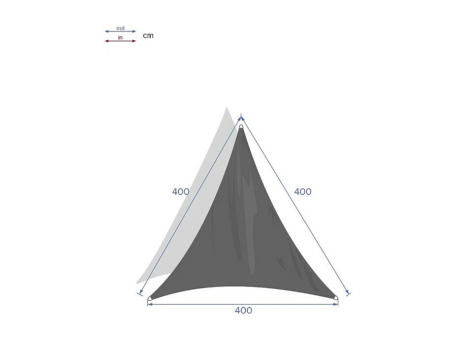 Toile solaire 4x4x4m Curacao émeraude Hespéride