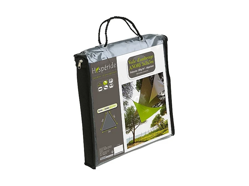 Toile solaire 3x3x3m Hespéride Anori émeraude