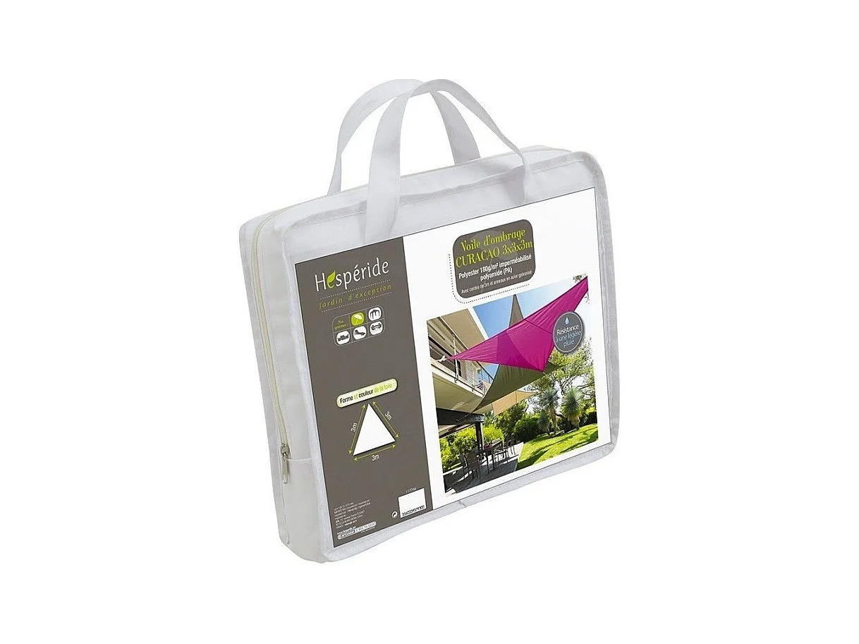 Toile solaire 3x3x3m Curacao blanc Hespéride