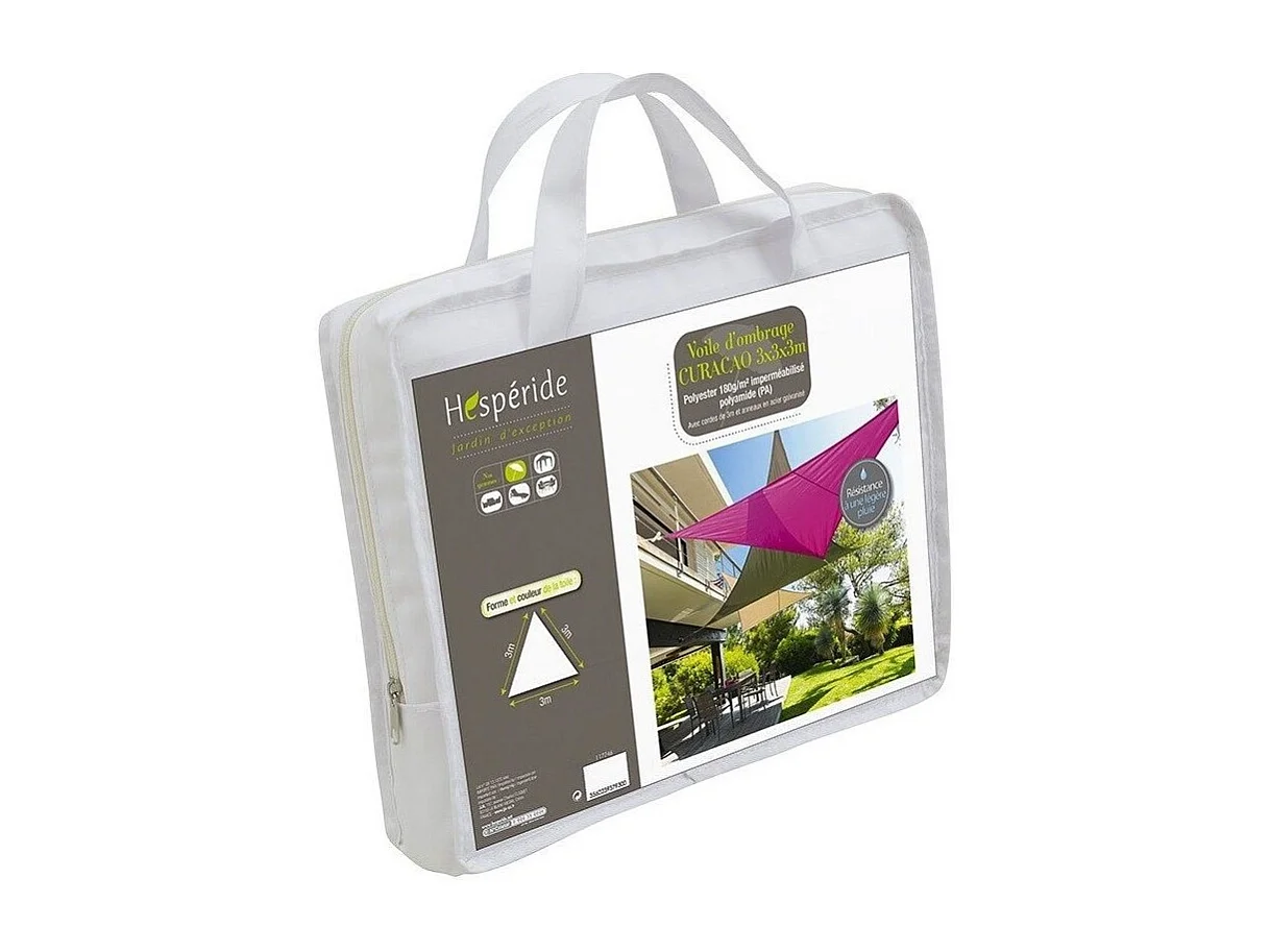 Toile solaire 3x3x3m Curacao blanc Hespéride
